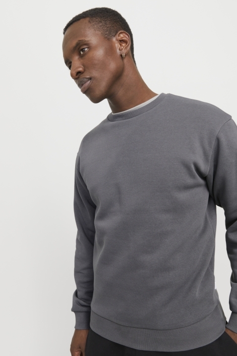 Jack & Jones grijze heren sweater | Model vooraanzicht