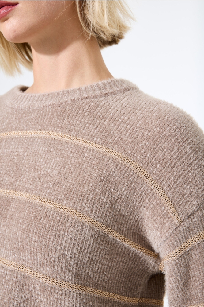 Garcia taupe dames trui | Close up