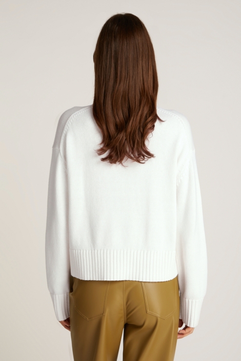 Calvin Klein ecru dames trui | Model achteraanzicht