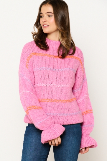 LolaLiza Trui N FRILLSTRI 04006731 1477 Pink Bubblegum