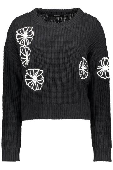 Vero Moda Trui VMLAURA LS O-NECK PULLOVER BOO 10331444 BLACK/W. BIRCH