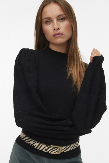 Vero Moda VMNEWLIMONE LS HIGHNECK PULLOVER BO 10331283 Black