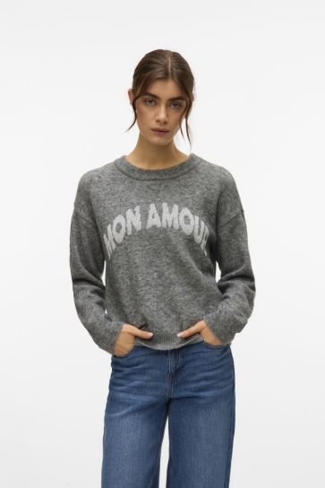 Vero Moda Trui VMAMOREMIO LS O-NECK PULLOVER BOO 10331278 Silver