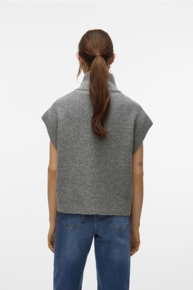 Vero Moda grijze dames gilet | Model achteraanzicht