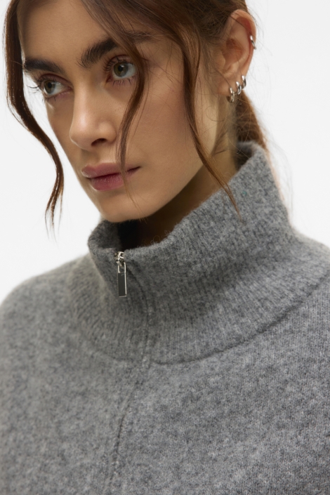 Vero Moda grijze dames gilet | Close up