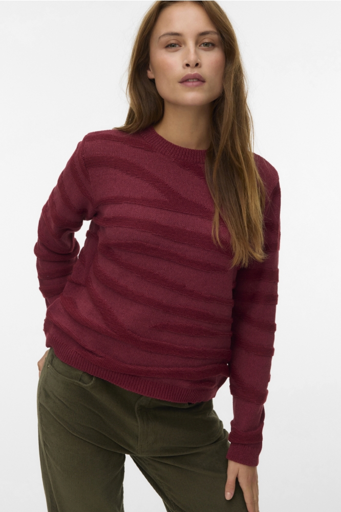 Vero Moda bordeaux dames trui | Model vooraanzicht