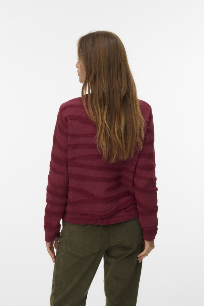 Vero Moda bordeaux dames trui | Model achteraanzicht