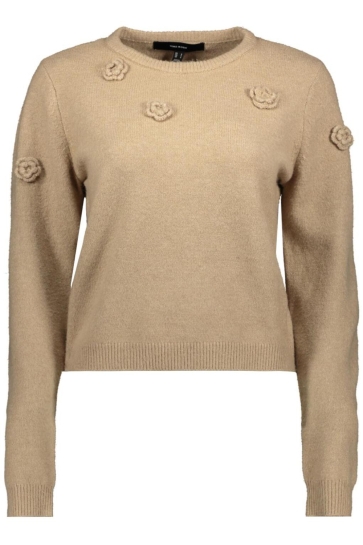 Vero Moda Trui VMROSE LS O-NECK PULLOVER BOO 10331434 SILVER MINK/MELANGE