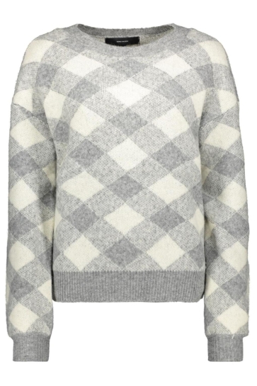 Vero Moda Trui VMLARA LS O-NECK PULLOVER BOO REP 10310862 Medium Grey Mel/W. BIRCH