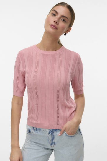 Vero Moda T-shirt VMMINDY SS O-NECK TOP BOO 10331390 Rose Elegance