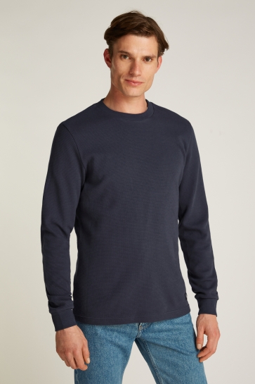 Calvin Klein Trui WOVEN LABEL WAFFLE J30J327117 INDIA INK