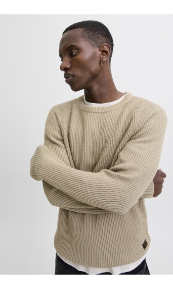JJPANNEL KNIT CREW NECK AW25 12278916 CROCKERY