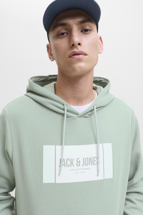 Jack & Jones groene heren sweater | Close up