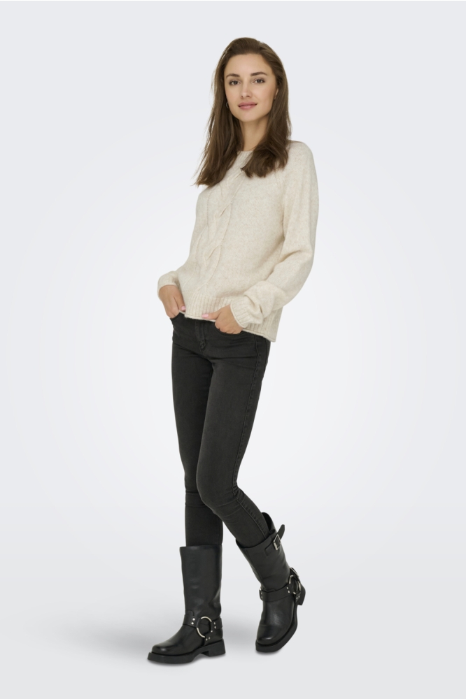 Jacqueline de Yong ecru dames trui | Model