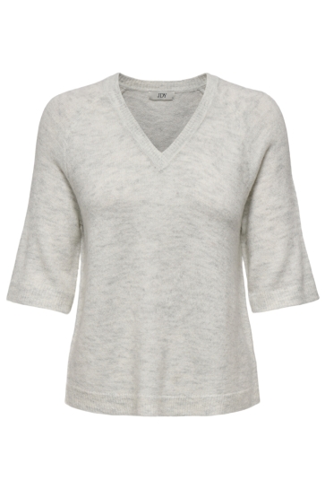 Jacqueline de Yong Trui JDYELANORA 2/4 V-NECK RAGLAN PULLOV 15344200 CLOUD DANCER/MELANGE