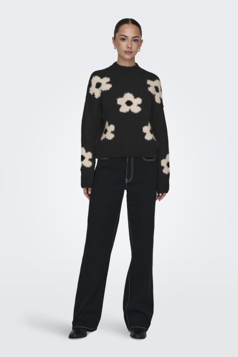 Jacqueline de Yong zwarte dames trui | Model