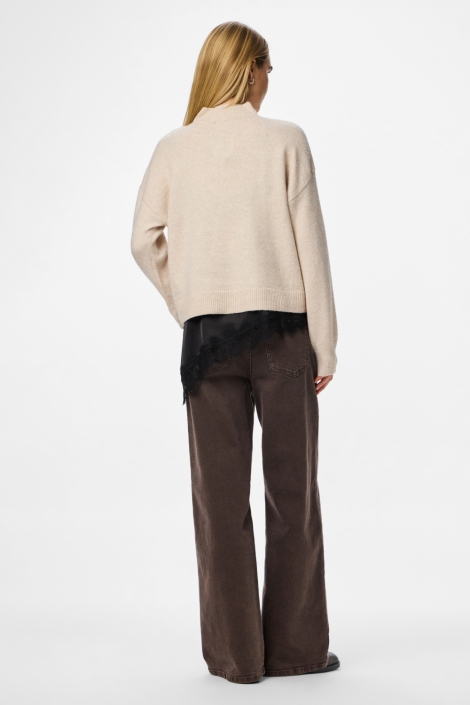 Pieces beige dames trui | Model