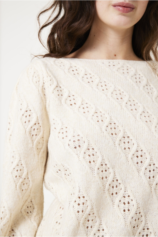 Garcia beige dames trui | Close up
