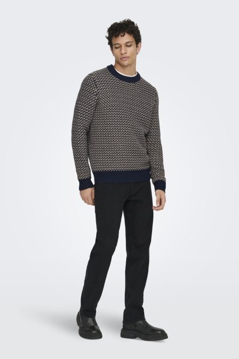 Only & Sons blauwe heren trui | Model