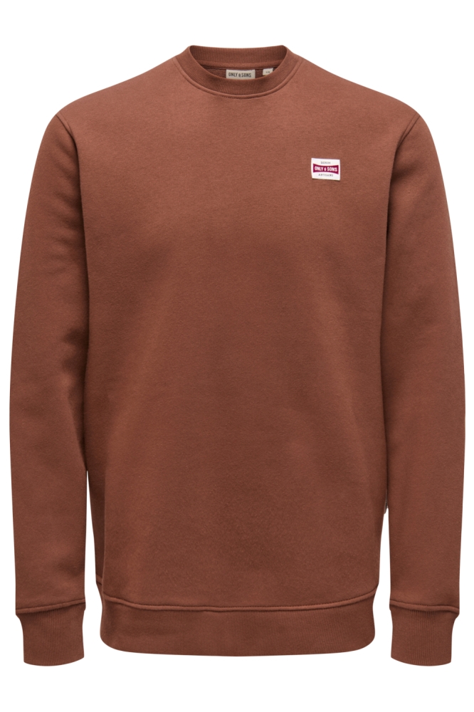 Only & Sons cognac heren sweater | Vooraanzicht