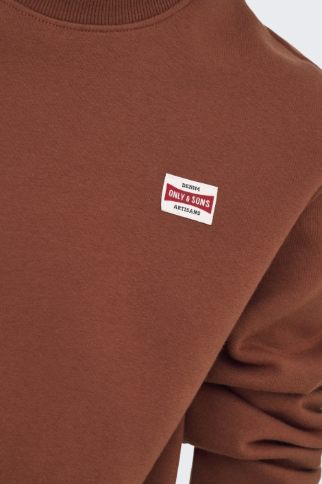 Only & Sons cognac heren sweater | Close up
