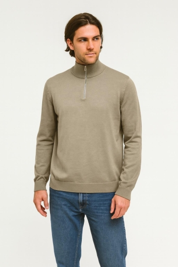 Only & Sons ONSALEX REG 12 HALF ZIP KNIT 22022523 CHINCHILLA