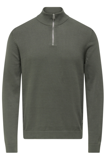 Only & Sons Trui ONSALEX REG 12 HALF ZIP KNIT 22022523 CASTOR GRAY