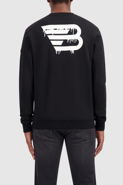 Ballin zwarte heren sweater | Model achteraanzicht