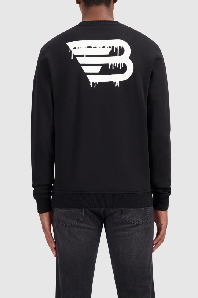 Ballin zwarte heren sweater | Model achteraanzicht