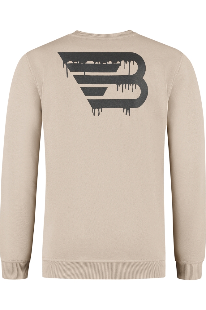 Ballin taupe heren sweater | Achteraanzicht