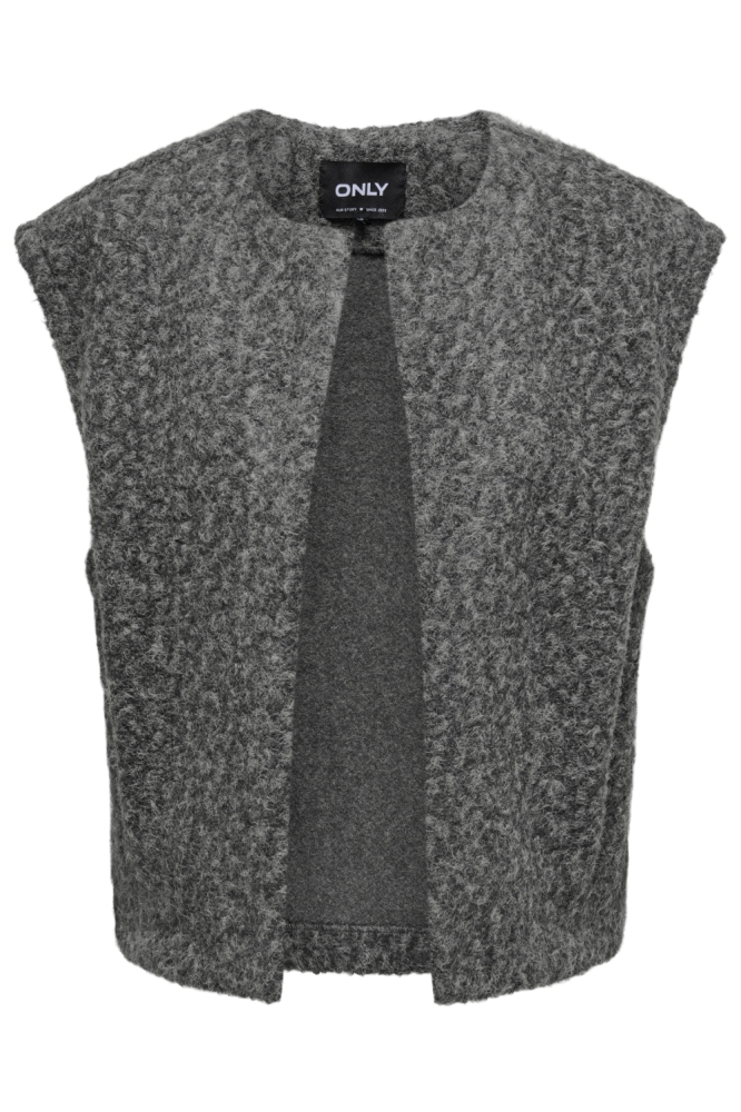 Only grijze dames gilet | Vooraanzicht