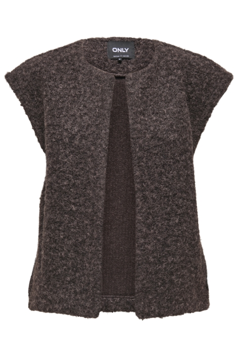 Only bruine dames gilet | Vooraanzicht