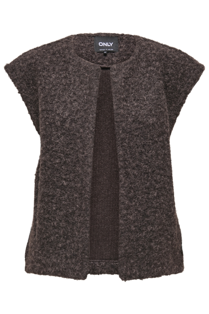 Only bruine dames gilet | Vooraanzicht