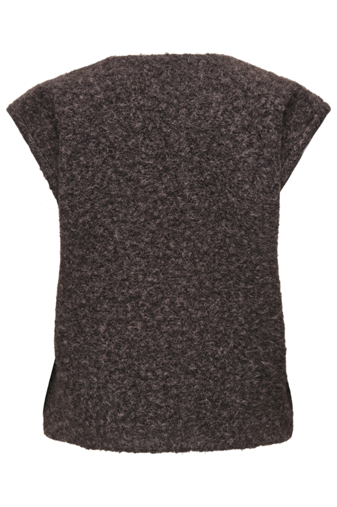 Only bruine dames gilet | Achteraanzicht