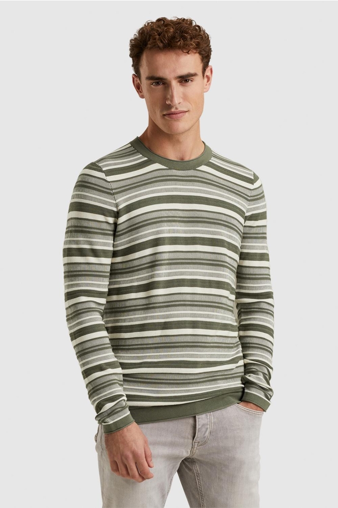 Cast Iron groene heren trui | Model vooraanzicht