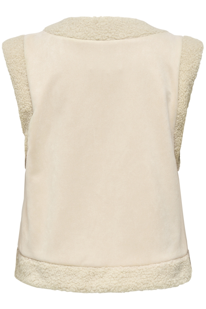 Only beige dames gilet | Achteraanzicht