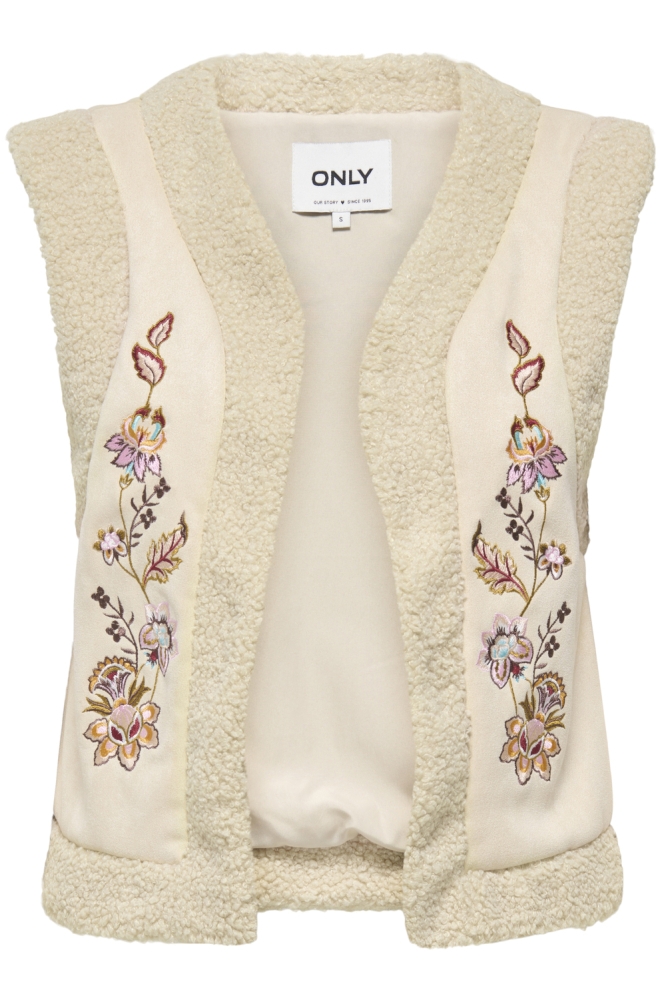 Only beige dames gilet | Vooraanzicht