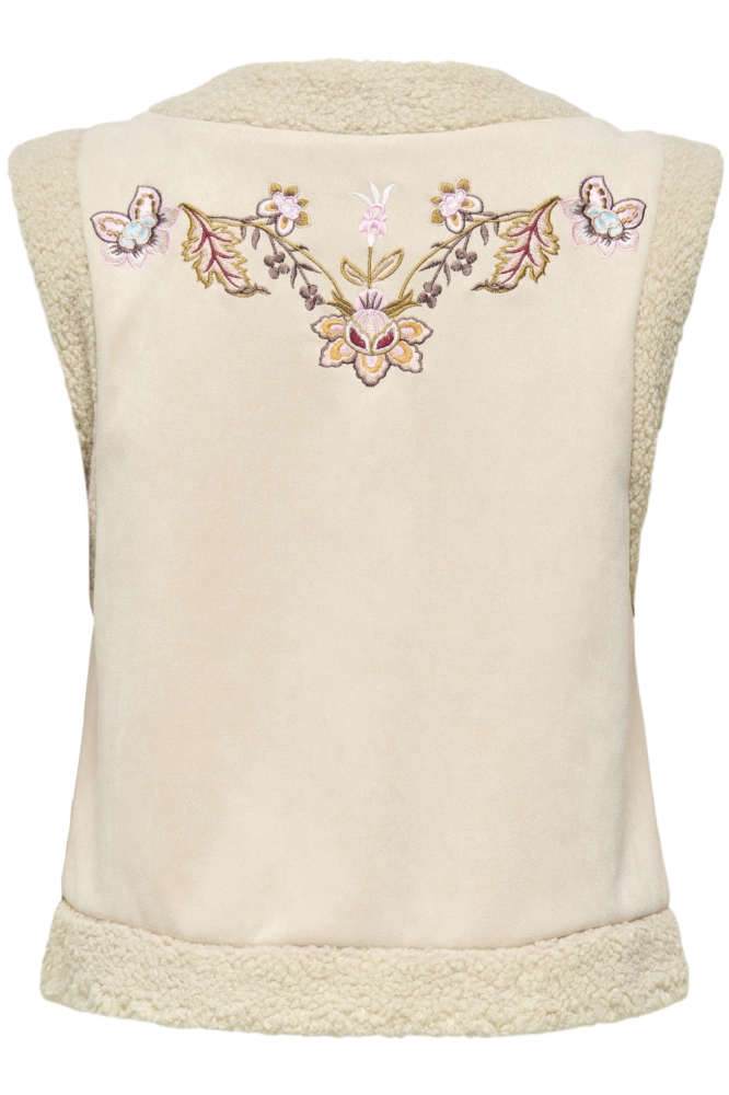 Only beige dames gilet | Achteraanzicht