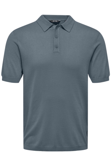 Only & Sons Polo ONSWYLER LIFE REG 14 SS POLO KNIT N 22022219 STORMY WEATHER