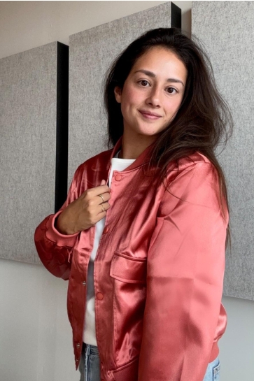 Vero Moda Jas VMALICE LS SATIN BOMBER EXP 10340941 BAKED APPLE
