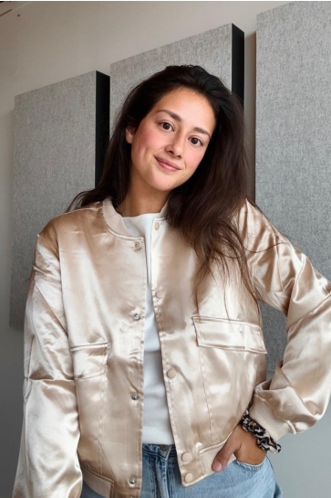 Vero Moda Jas VMALICE LS SATIN BOMBER EXP 10340941 GOLD COLOUR