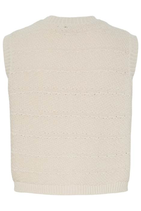 Pieces beige dames gilet | Achteraanzicht
