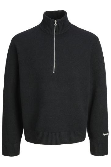Jack & Jones JORNORREBRO KNIT HALF ZIP SN 12282749 BLACK