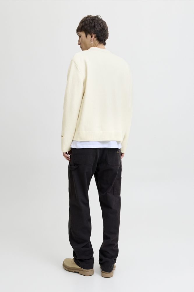 Jack & Jones beige heren trui | Vooraanzicht