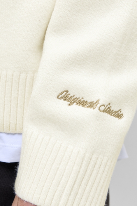 Jack & Jones beige heren trui | Model vooraanzicht