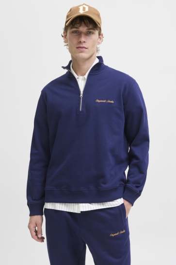 Jack & Jones Trui JORNORREBRO EMB SWEAT HIGH NECK SN 12282899 OCEAN CAVERN