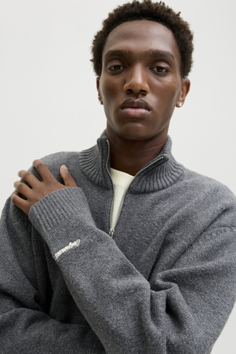 Jack & Jones grijze heren trui | Model