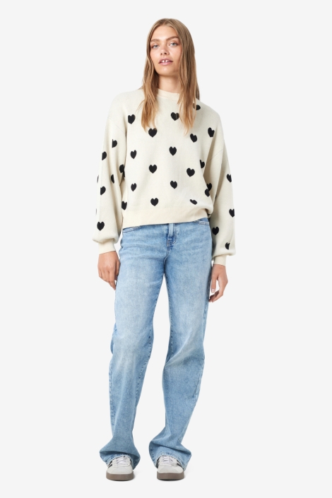 Noisy may beige dames trui | Model