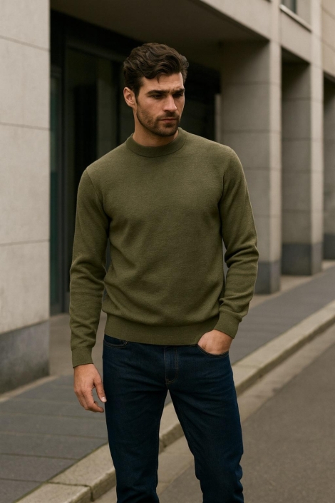 Jack & Jones groene heren trui | Sfeerbeeld, In situatie