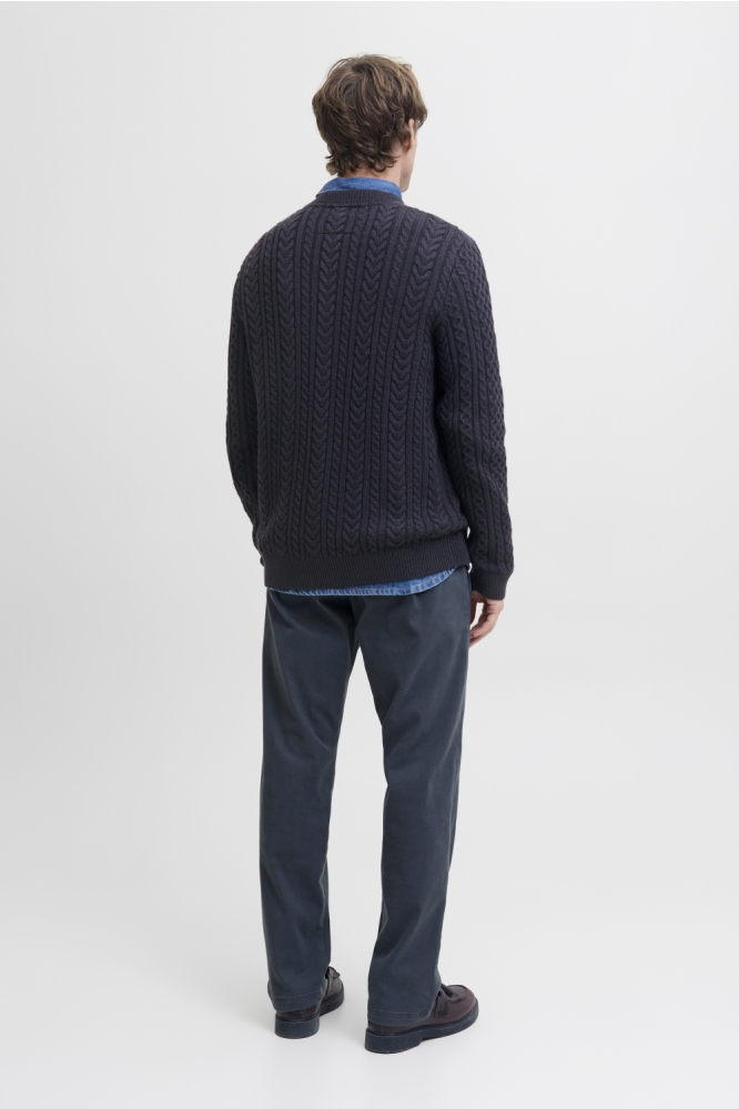 Jack & Jones blauwe heren trui | Model achteraanzicht